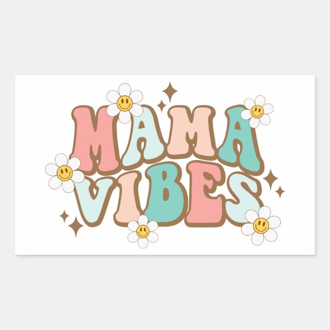 Adesivo Retangular Mama Vibes com Visitas (Frente)