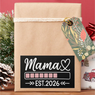 Adesivo Retangular Mamãe está. 2026 Anúncio de Gravidez Mãe