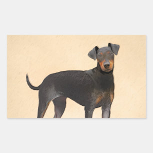 Adesivo Retangular Manchester Terrier Pintura Original