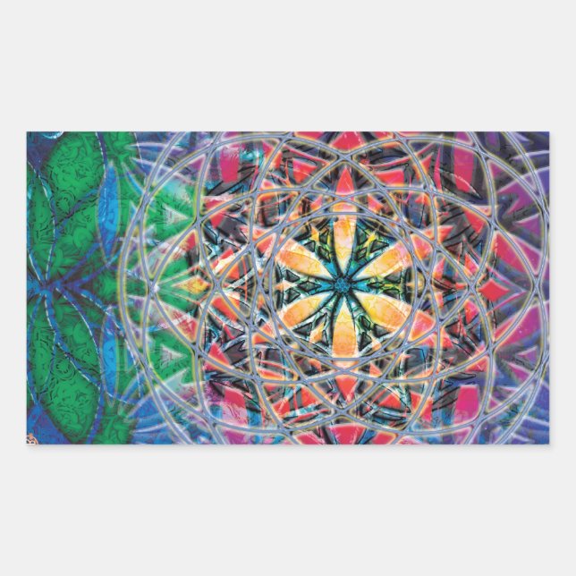 Adesivo Retangular Mandala 6 Sticker (Frente)