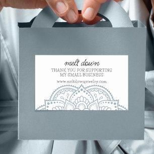 Adesivo Retangular Mandala Moderna Agradecimento Pequenas Empresas