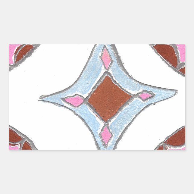 Adesivo Retangular Mandala Oil Painting Impressão (Frente)