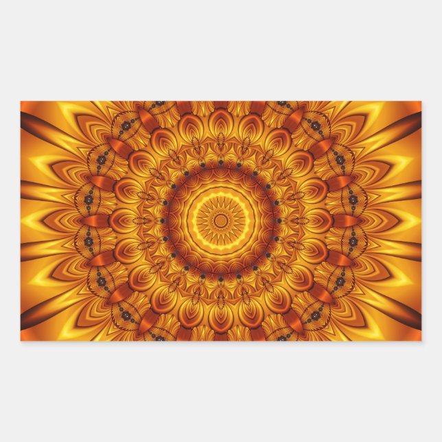 Adesivo Retangular Mandala ouro sun (Frente)