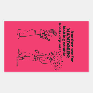 Adesivo Retangular Mandolin Zombie Explode Vinheta Retangular