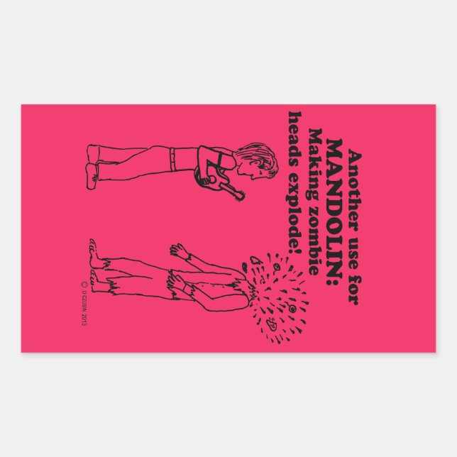 Adesivo Retangular Mandolin Zombie Explode Vinheta Retangular (Frente)