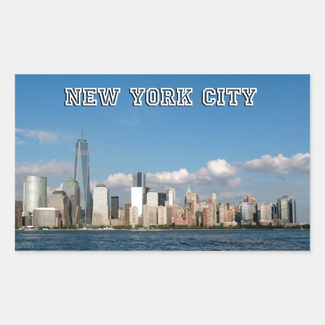 Adesivo Retangular Manhattan Skyline Nova Iorque USA (Frente)