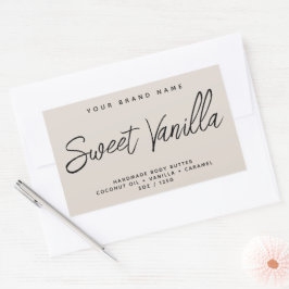 Adesivo Retangular Manteiga corporal moderna simples cosméticos elega