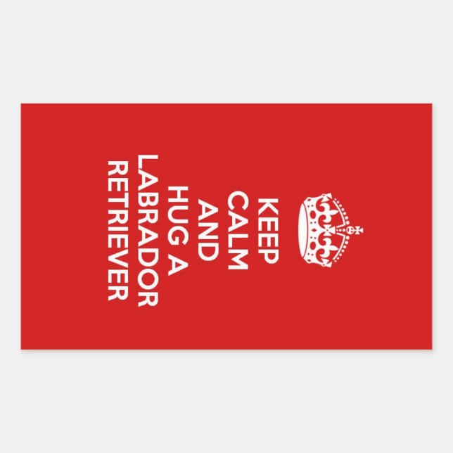 Adesivo Retangular Mantenha calma e abrace um labrador (Frente)