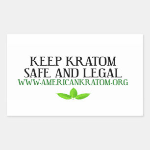 Adesivo Retangular Mantenha Kratom legal e seguro