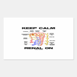 Adesivo Retangular Mantenha renal calmo em (rim Nephron)