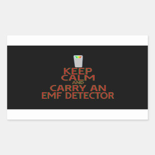 Adesivo Retangular Manter Calm e Carregar um Detector EMF (Parody)