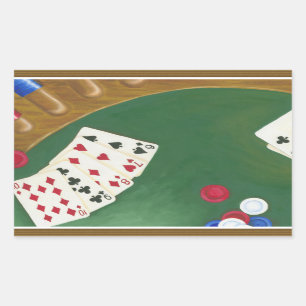 Adesivo Retangular Mão de Poker vencedora de 6 a 10