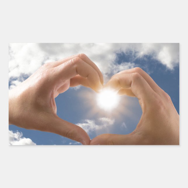 Adesivo Retangular Mãos de amor (Frente)