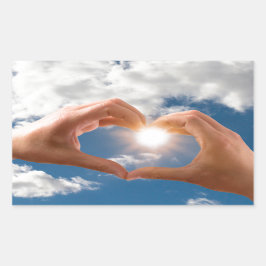 Adesivo Retangular Mãos de amor