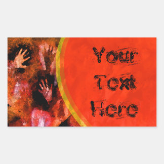 Adesivo Retangular Mãos de Fogo