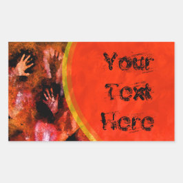 Adesivo Retangular Mãos de Fogo