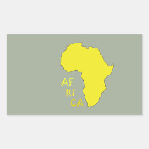 Adesivo Retangular Mapa Africano Amarelo Funky