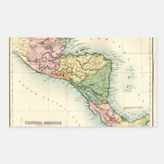 Adesivo Retangular Mapa antigo da América Central
