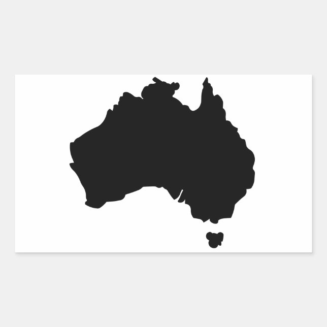 Adesivo Retangular Mapa da Austrália (Frente)