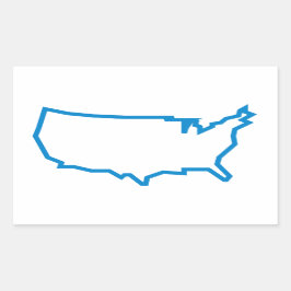 Adesivo Retangular Mapa de Contorno dos EUA