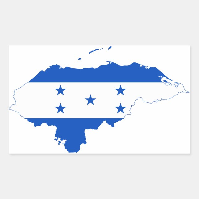 Adesivo Retangular Mapa de Sinalizador Honduras HN (Frente)