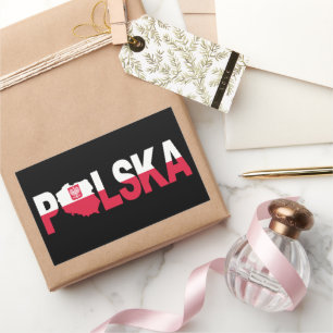 Adesivo Retangular Mapa de Sinalizador Polônia Polska