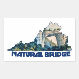 Adesivo Retangular Mapa do Estado da Virgínia Natural Bridge