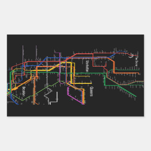 Adesivo Retangular Mapa do metrô de NY-City