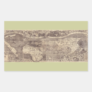 Adesivo Retangular Mapa do mundo 1507 de Martin Waldseemuller