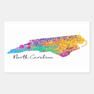 Adesivo Retangular Mapa moderno de North Carolina