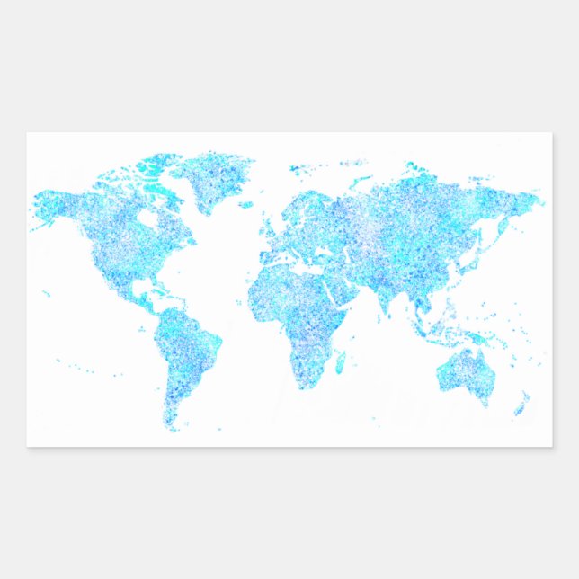 Adesivo Retangular Mapa mundial abstrato moderno (Frente)