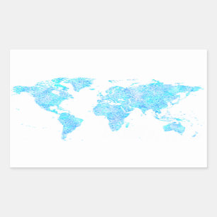 Adesivo Retangular Mapa mundial abstrato moderno