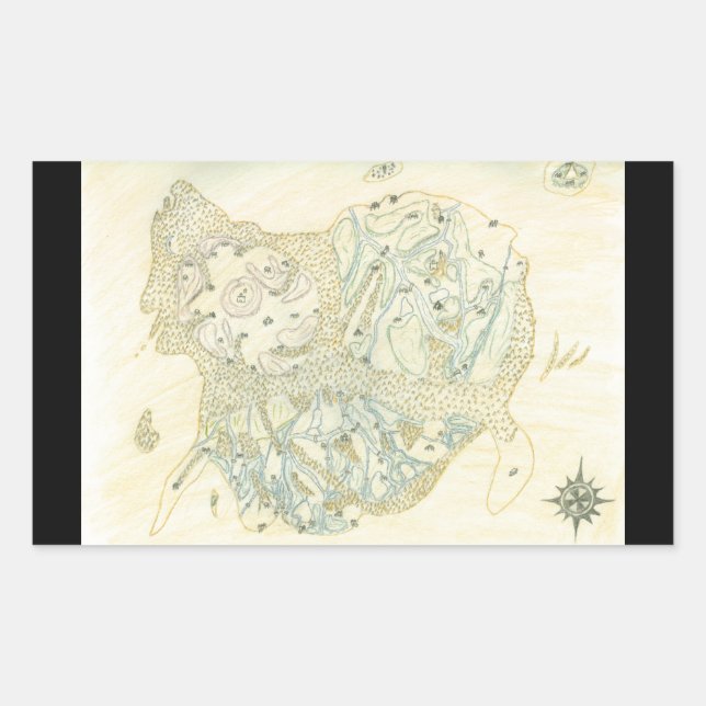 Adesivo Retangular Mapa não rotulado de Trino (Frente)