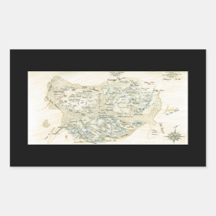 Adesivo Retangular Mapa rotulado de Trino