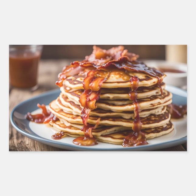 Adesivo Retangular Maple Bacon Pancakes (Frente)