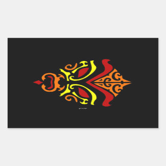 Adesivo Retangular Maquiagem Laranja Tribal do Kabuki Japonês