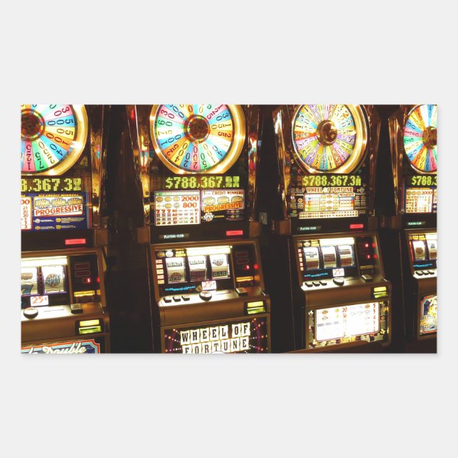 Adesivo Retangular Máquina de jogo Um Bandido Armado Dinheiro Las Veg (Frente)