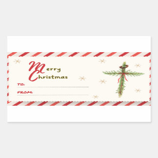Adesivo Retangular Marca Cruzada de Natal