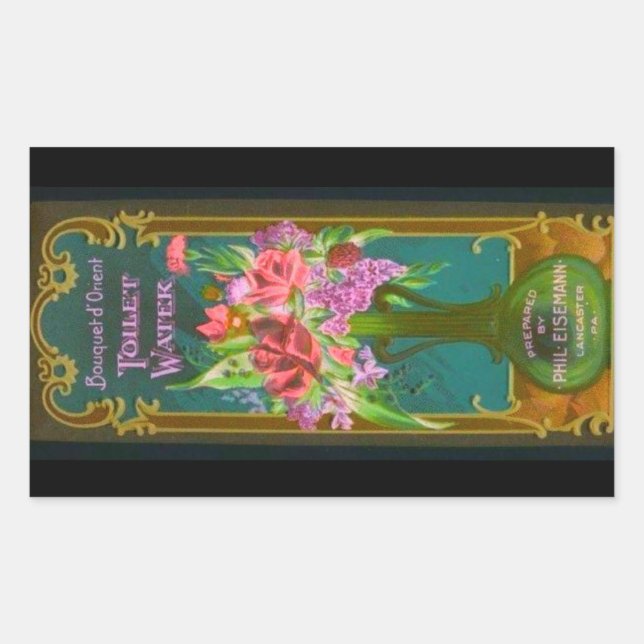 Adesivo Retangular Marca de perfume floral vitoriana (Frente)
