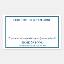 Adesivo Retangular Marcador de Bue de Assinatura do Autor