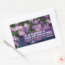 Adesivo Retangular Marcel Proust Inspirational Cotação "Grateful"