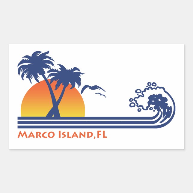 Adesivo Retangular Marco Island FL (Frente)