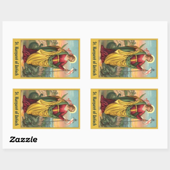 Adesivo Retangular Margaret com o Dragão e a faixa de ressurreição (Folha)