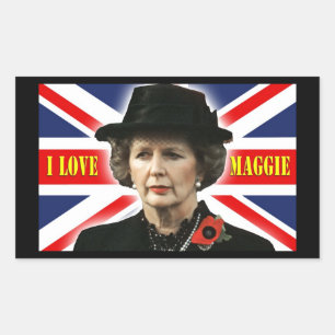 Adesivo Retangular Margaret Thatcher I Love Maggie