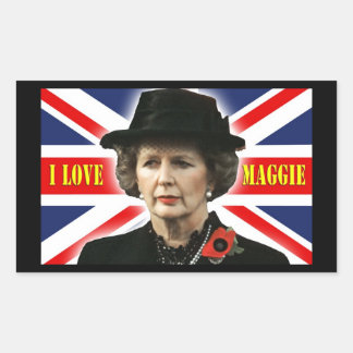 Adesivo Retangular Margaret Thatcher I Love Maggie