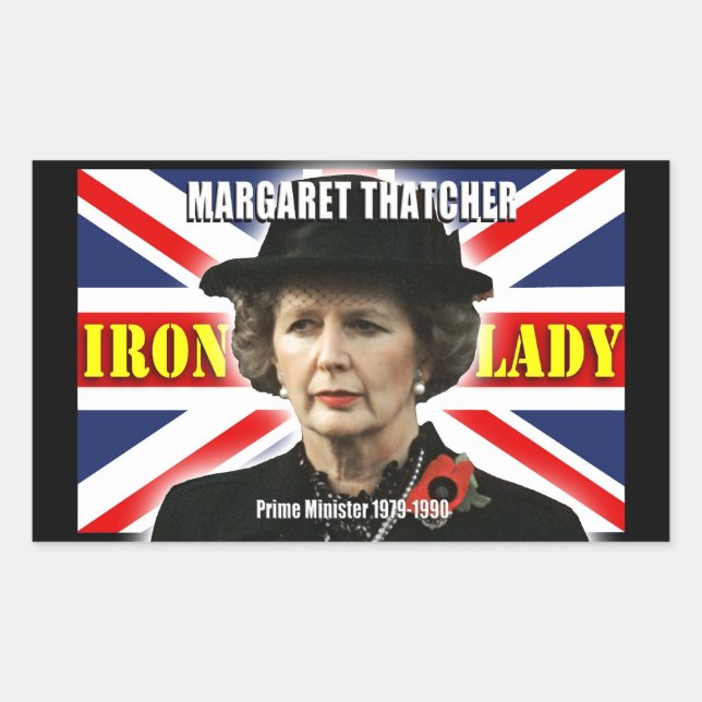 Adesivo Retangular Margaret Thatcher Primeiro-Ministro (Frente)