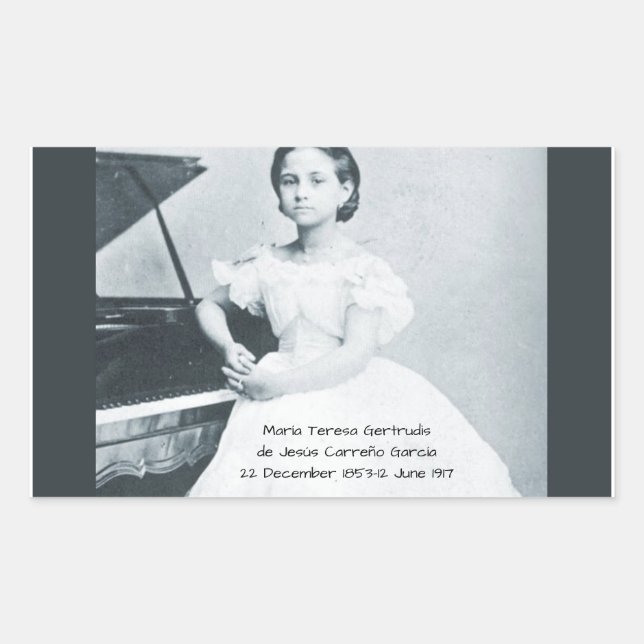 Adesivo Retangular María Teresa Gertrudis de Jesús Carreño García (Frente)