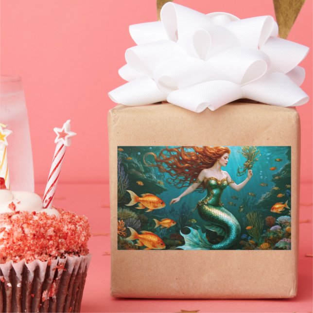 Adesivo Retangular "Marielle" - Linda Sereia Dançante (Festa)