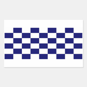 Adesivo Retangular Marinho Checkered e branco
