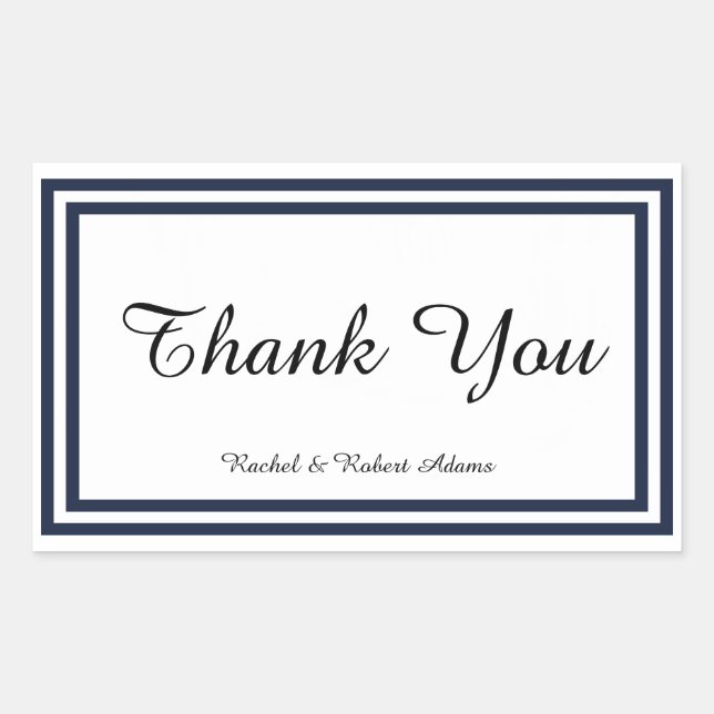 Adesivo Retangular Marinho duplo - Vinheta retangular (Frente)